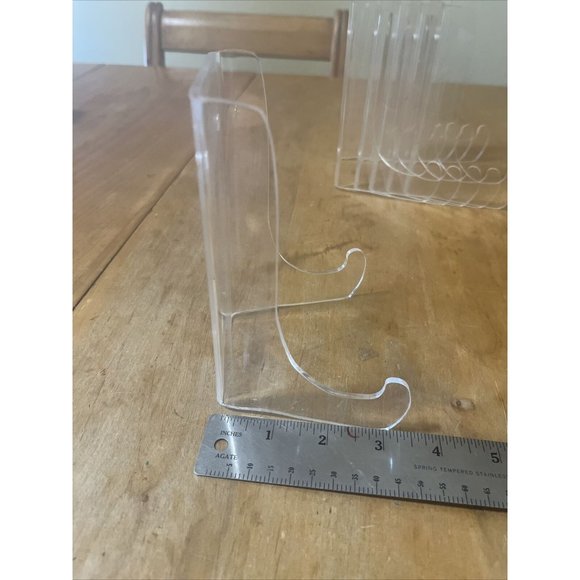 Acrylic Plate/display Stands 5.5in Tall with Holes Wall Mount set/6 - Picture 4 of 6